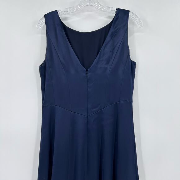 Brooks Brothers 100% Silk Navy Midi Dress Classic A-Line Cocktail Womens Size 6 - Picture 8 of 9